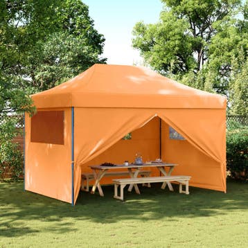 vidaXL Partytent inklapbaar pop-up met 4 zijwanden oranje, Verzenden, Nieuw, Partytent