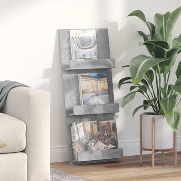vidaXL Tijdschrift Rek Beton Grijs 43 x 11 x 102 cm Bewerkt, Verzenden, Nieuw