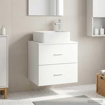 vidaXL Wandgemonteerde wastafelmeubel Wit 53 x 34,5 x 63 cm, Verzenden, Nieuw