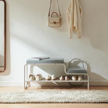 Schoenenbank Jässaatka met kinderkruk 100x32x46 cm grijs [en, Verzenden, Nieuw