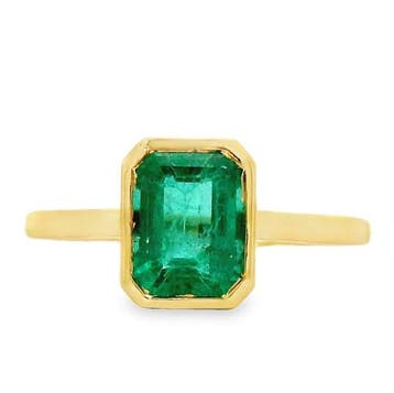 Ring - 18 karaat Geel goud - 1.60ct. tw. Smaragd, Nieuw