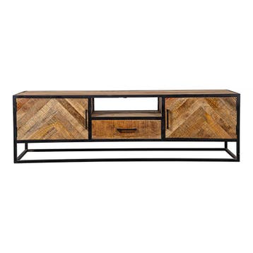 Tv-meubel Mangohout Gwenn 165 cm, Verzenden, Nieuw, Overige houtsoorten, Industriële meubels
