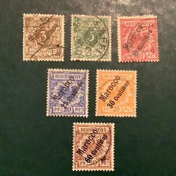 Duits postkantoor in Marokko 1899 - Eerste emissie met, Gestempeld
