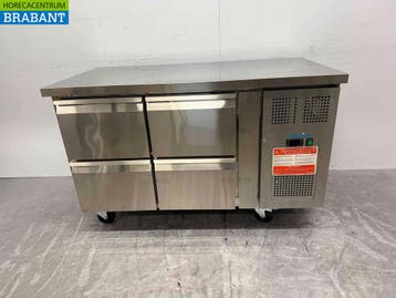 RVS Polar Koelwerkbank 4 laden 136 cm 230V Horeca, Ophalen of Verzenden, Nieuw in verpakking
