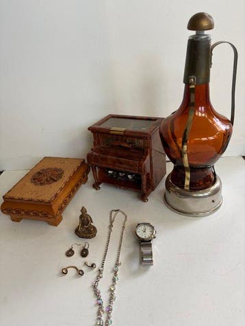 Reuge en andere - Sieradendoos (3) - piano, fles, kistje -, Antiek en Kunst