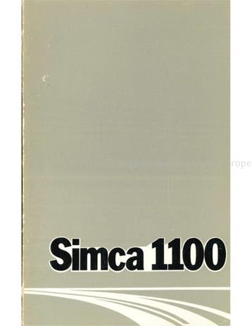 1974 SIMCA 1100 INSTRUCTIEBOEKJE NEDERLANDS