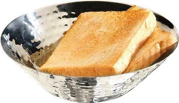Brood & Fruitschaal Gehamerd Effect RVS Ø16x5cm, Verzenden