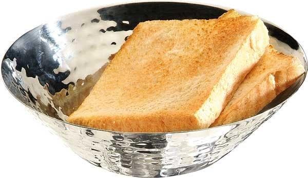 Brood & Fruitschaal Gehamerd Effect RVS Ø16x5cm, Zakelijke goederen, Horeca | Overige, Verzenden