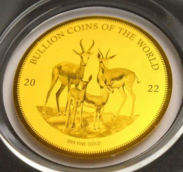 Tsjaad. 5000 Francs 2022 Krugerrand Springbok - 1/200oz