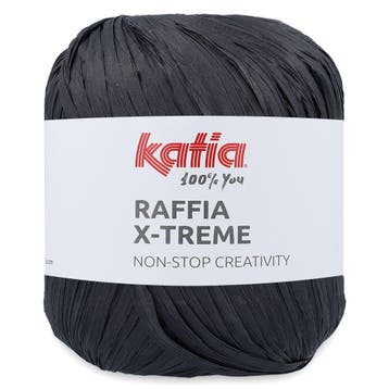 Katia Raffia X-Treme - 109 Zwart - Biologische Viscose Lin, Ophalen of Verzenden, Nieuw