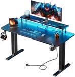 Gaming bureau - Gaming desk - Gaming tafel - 160x60 cm - Zwa, Verzenden, Zo goed als nieuw