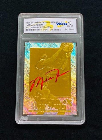 1996 Skybox Michael Jordan Holographic Refractor - Signature, Nieuw