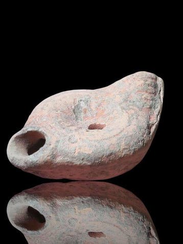 Oud-Romeins Terracotta, Early Olielamp - 76.7 mm (Zonder, Antiek en Kunst