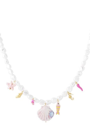 Goudlief Kunstmatige parel kralen kettingen turtle casual..., Sieraden, Tassen en Uiterlijk, Kettingen, Verzenden, Nieuw, Roze