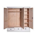 Landelijk Klassiek - Kledingkast Brighton - Hout - Wit, Nieuw, Grenenhout, Landelijk, klassiek, Scandinavisch, Robuust, massief