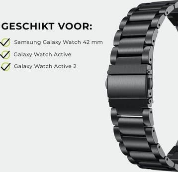 Metaal schakel bandje Zwart geschikt voor Samsung Galaxy, Ophalen of Verzenden, Zo goed als nieuw, SmartphoneClip