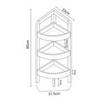 Hoekkast Tervola met 3 planken 80x23x31,5 cm zwart naturel e, Verzenden, Nieuw