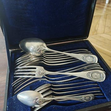Bestekset voor 6 personen (18) - .925 zilver - Poicon Maitre