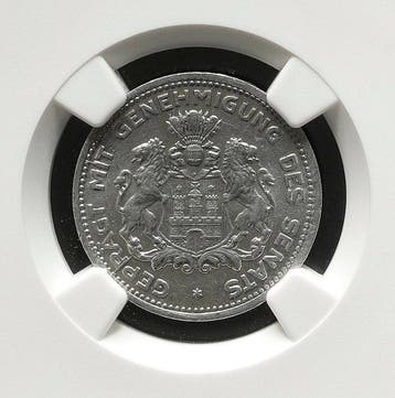 Duitsland, Hamburg 5/100 Verrechnungsmark 1923 - NGC MS62