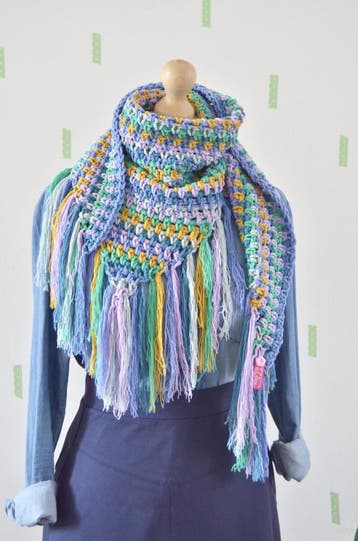 Haakpakket byClaire Omslagdoek Denim Chique, Ophalen of Verzenden, Nieuw, Breien of Haken, Wol of Garen