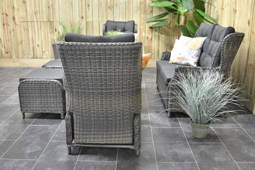 Barcelona Verstelbare Loungeset 2 Zitsbank 2 Lounge Tuinstoe, Tuin en Terras, Bank, 6 zitplaatsen, Nieuw, Ophalen of Verzenden