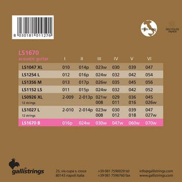 Galli LS1670 Phosphor Bronze Akoestische Gitaar Snaren, Ophalen of Verzenden, Nieuw