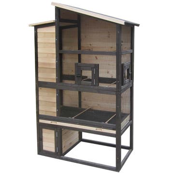 Volière Woodland Chirpy Court Houtkleurig – Houten Buiten, Verzenden, Nieuw, Hout, Overige typen