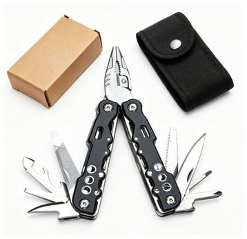 SIDANO® Multitool 8-in-1 Zwart – Zakmes met Tang, Mes, Zaag, Verzenden, Nieuw