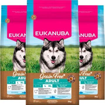 3x Eukanuba Hondenvoer Droog Grain Free Adult Large Oceaa..., Verzenden, Hond