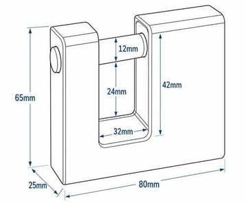 Pantser Blokslot  80mm verschillend sluitend, Verzenden, Nieuw