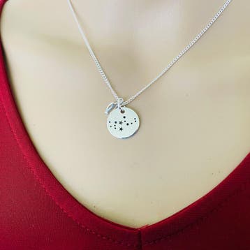 925 Zilveren Maagd of Virgo sterrenbeeld zodiak ketting, Verzenden, Nieuw, Zilver