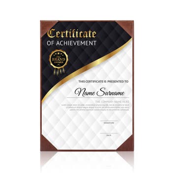 A5 Diplomamap voor 1 certificaat - Donkerbruin
