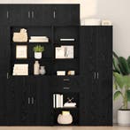 vidaXL Highboard met lade Zwart Eiken 50 x 42,5 x 225 cm, Minder dan 50 cm, Nieuw, Overige houtsoorten, Verzenden