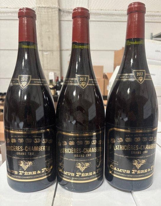 2017 Domaine Camus - Latricières-Chambertin - 3 Magnums, Verzamelen, Wijnen
