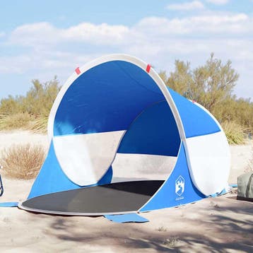 vidaXL Strandtent pop-up waterdicht azuurblauw, Verzenden, Nieuw, Tot en met 2