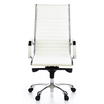 Directiestoel | Met Armleuning | Leder | Wit | Ergonomisch, Verzenden, Nieuw