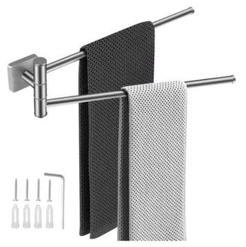 Ruimtebesparende Handdoekhouder Wand – RVS 304, 34 cm, Verzenden, Nieuw