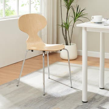 Eetkamerstoelen Kil set van 4 naturel en chroom [en.casa], Huis en Inrichting, Stoelen, Verzenden, Nieuw
