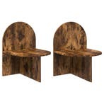 vidaXL Nachtkastje 2 pcs Gerookt eiken 48 x 49 x 65 cm, Verzenden, Nieuw, 55 tot 70 cm, 45 tot 65 cm