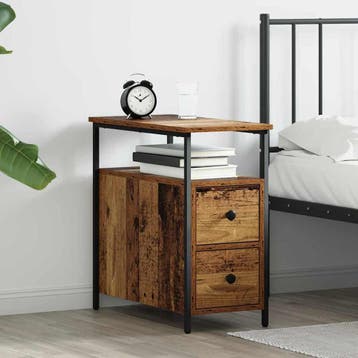 vidaXL Nachtkastje Oud hout 30 x 60 x 60 cm Bewerkt hout, Verzenden, Nieuw, 55 tot 70 cm, 45 tot 65 cm