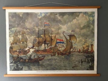 Wolters - Groningen - Oude schoolplaat “ Binnenkomende vloot