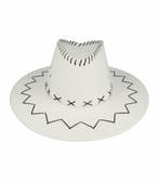 Cowboyhoed - Western hoed met stiksel onesize - Wit, Kleding | Dames, Nieuw