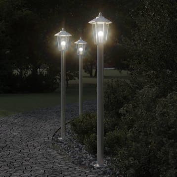 vidaXL Vloerlamp voor buiten 3 st 120 cm roestvrijstaal, Verzenden, Nieuw, Vloerlamp