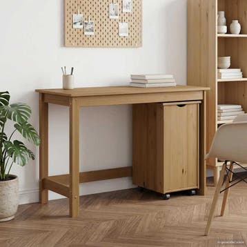 vidaXL Bureau Kas Set 2 st HoningBruin Massief grenenhout, Verzenden, Nieuw
