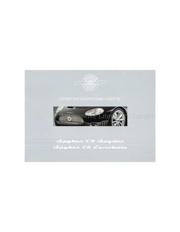 2001 SPYKER CARS C8 BROCHURE ENGELS, Nieuw, Author