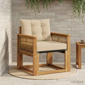 vidaXL Buiten Midden Sofa Massief Acaciahout Naturel, Verzenden, Nieuw