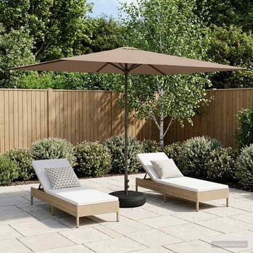 vidaXL Tuinparasol met Basis 200 x 300 cm Polyester, Verzenden, Nieuw, 1 tot 2 meter