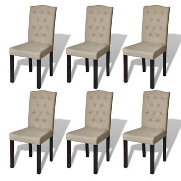 vidaXL Eetkamerstoelen 6 st stof camel, Huis en Inrichting, Stoelen, Verzenden, Nieuw