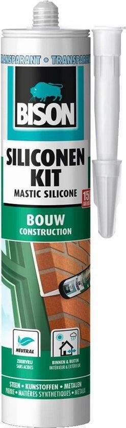 Bison Siliconenkit Bouw transparant koker 300 ml, Nieuw
