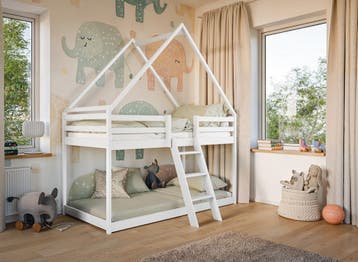 Stapelbed met Dakje Sven - Kinderbed - Wit, Verzenden, Nieuw, Stapelbed